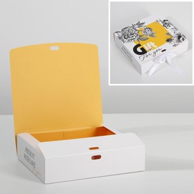 Коробка подарочная складная двухсторонняя, упаковка, «ЧБ», 20 х 18 х 5 см