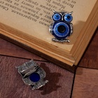 Брошь-оберег «Сова» глазки, синяя в чернёном серебре - Фото 7