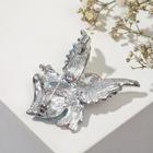 Брошь «Ангелок», цвет бело-голубой в серебре - Фото 2