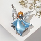 Брошь «Ангелок», цвет бело-голубой в серебре - Фото 3