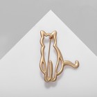 Брошь «Кошечка» домашняя, цвет матовое золото - фото 7084716
