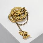 Брошь «Сказочный кролик» шестерёнки, цвет чернёное золото - Фото 2