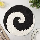 Салфетка сервировочная на стол Доляна «Гипноз», d=38 см, чёрно-белая - Фото 5