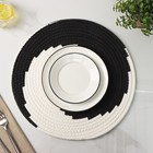 Салфетка сервировочная на стол Доляна «Гипноз», d=38 см, чёрно-белая - Фото 2