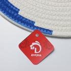 Салфетка сервировочная на стол Доляна «Гипноз», d=38 см, сине-белая - Фото 5