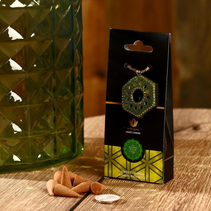 Аромаконусы Chakra, 40 шт, подставка, Сладкий апельсин, лимон и пачули - Фото 1