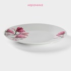 Тарелка керамическая обеденная Доляна «Сакура», d=23 см, цвет белый - Фото 2