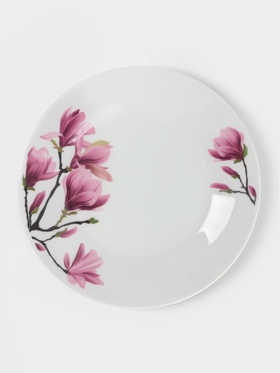 Тарелка пирожковая Доляна «Сакура», d=17.5 см, керамика, белая