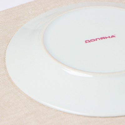 Тарелка керамическая пирожковая Доляна «Сакура», d=17,5 см, цвет белый