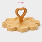 Менажница Доляна «Цветок», 19.5×19.5 см, 4 секции, бамбук - Фото 2