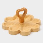 Менажница Доляна «Цветок», 19.5×19.5 см, 4 секции, бамбук - Фото 3