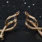 Серьги со стразами «Вечерние» петелька, цвет белый в золоте - Фото 2