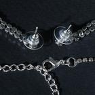 Набор 2 предмета: серьги, колье «Листопад» утончённый ромб, цвет сине-белый в серебре, 32 см - фото 27051455