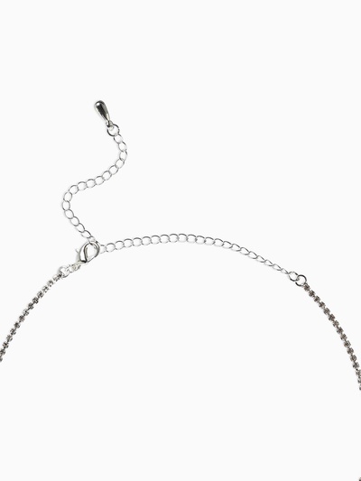 Набор 2 предмета: серьги, колье «Лёд», загиб, белый в серебре, 40 см