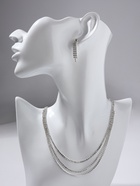 Набор 2 предмета: серьги, колье «Лёд» тонкие нити, цвет белый в серебре, 50 см 7446078