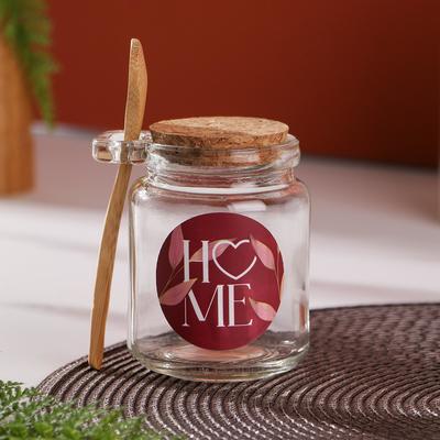 Банка для хранения сыпучих продуктов и круп с ложкой Home, 300 мл