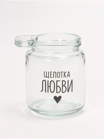 Банка для хранения сыпучих продуктов и круп «Щепотка любви», с ложкой, 250 мл