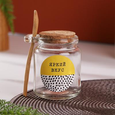 Банка для хранения сыпучих продуктов и круп с ложкой «Яркий вкус», 300 мл