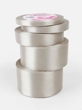 Атласная лента, набор 5 шт., 6/10/20/40/50 мм, 23±1 м, светло-серая №179