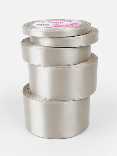 Атласная лента, набор 5 шт., 6/10/20/40/50 мм, 23±1 м, светло-серая №179