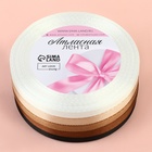 Атласная лента, набор 5 шт., 6 мм, 23±1 м, бежевый, коричневый - Фото 3