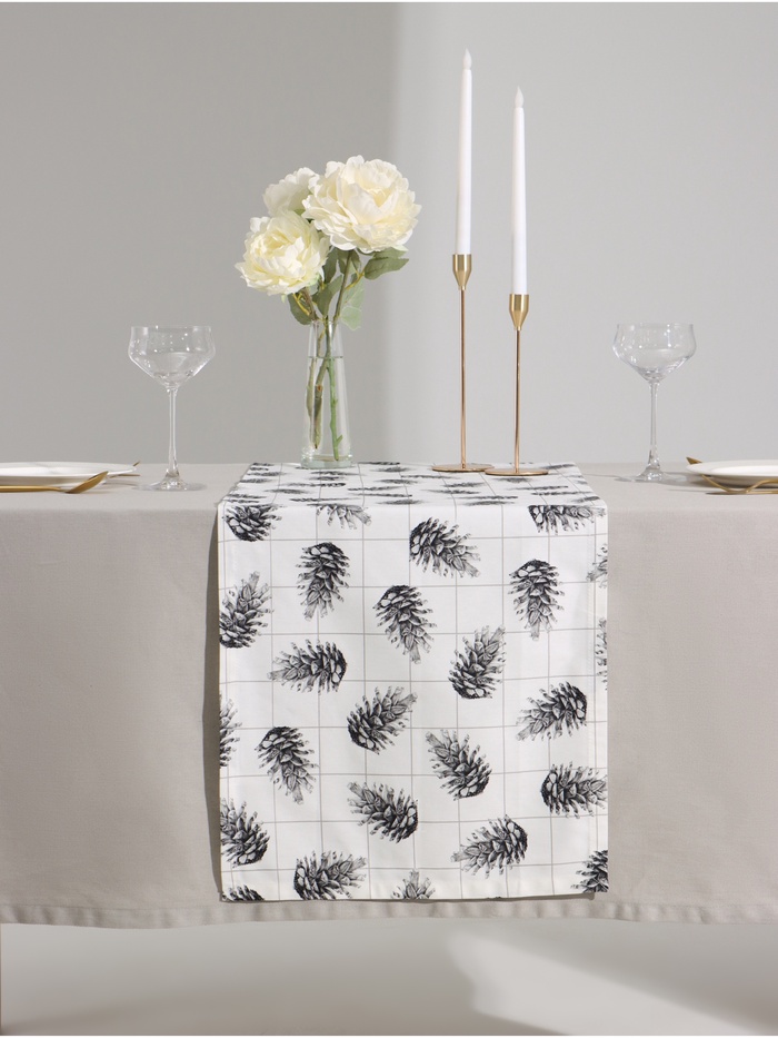 Дорожка новогодняя на стол «Этель» Merry Christmas, 40×146 см, 100% хлопок, саржа 190 г/м², белая - Фото 1