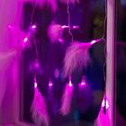 Гирлянда «Занавес» 3 × 1.4 м с насадками «Перья», IP20, прозрачная нить, 80 LED, свечение розовое, 8 режимов, 220 В - Фото 4