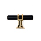 Ручка-кнопка CAPPIO, d=12 мм, цвет черный с золотом - фото 25268858