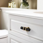 Ручка-кнопка CAPPIO, d=12 мм, цвет черный с золотом - фото 25268856