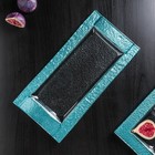 Блюдо стеклянное сервировочное Magistro «Сияние», 32×16×2,5 см, цвет бирюзовый - Фото 2
