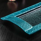 Блюдо стеклянное сервировочное Magistro «Сияние», 32×16×2,5 см, цвет бирюзовый - Фото 3