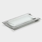 Блюдо стеклянное сервировочное «Сияние», 32×16×2,5 см, цвет серебряный - фото 4336153