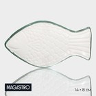 Блюдо стеклянное сервировочное Magistro «Авис. Рыба», 14×8×2,7 см - фото 321066633