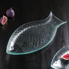 Блюдо стеклянное сервировочное Magistro «Авис. Рыба», 31×16×4,5 см - Фото 1