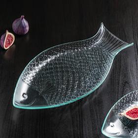 Блюдо стеклянное сервировочное Magistro «Авис. Рыба», 31×16×4,5 см, цвет прозрачный