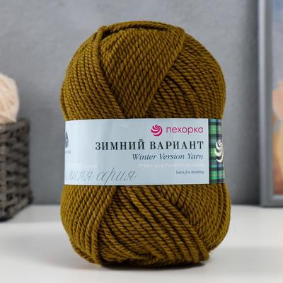 Пряжа "Зимний вариант" 95% имп.шерсть, 5% акрил объёмный 100м/100гр (32-Табак)