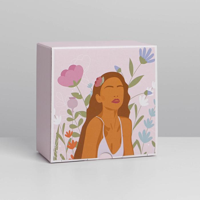 Коробка‒пенал, упаковка подарочная, «Girl», 15 х 15 х 7 см - фото 1908774130