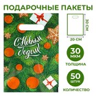 Набор пакетов "С Новым Годом", с вырубной ручкой по 50 шт, 20х30 см, 30 мкм 7423184 - фото 10948435