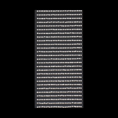 Стразы для декора, на клеевой основе, 7.5×15 см, d=2 мм, цвет серебристый