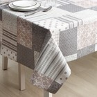 Клеёнка на стол на тканевой основе, рулон 20 метров, ширина 137 см, толщина 0,25 мм, цвет коричнево-серый - Фото 2