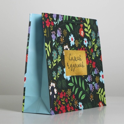 Пакет подарочный ламинированный, упаковка, Present for you, ML 25×21×8 см