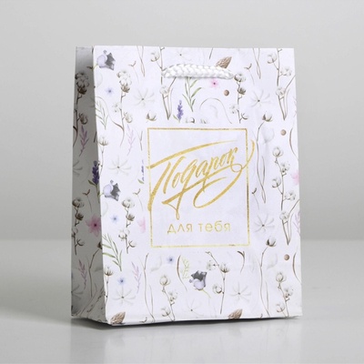Пакет подарочный ламинированный, упаковка, Gift for you, S 12 х 15 х 5.5 см