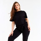 Комплект женский (футболка, брюки) MINAKU: Home comfort цвет чёрный, р-р 52 7136184