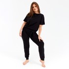 Комплект женский (футболка, брюки) MINAKU: Home comfort цвет чёрный, р-р 52 7136184