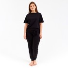 Комплект женский (футболка, брюки) MINAKU: Home comfort цвет чёрный, р-р 52 7136184