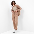 Костюм женский (толстовка, брюки) MINAKU: Casual collection цвет бежевый, размер 42 - фото 9429844