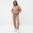 Костюм женский (толстовка, брюки) MINAKU: Casual Collection, размер 46, бежевый - Фото 2