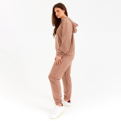Костюм женский (толстовка, брюки) MINAKU: Casual collection цвет бежевый, размер 48