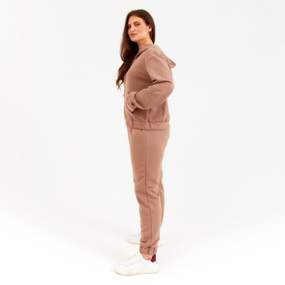Костюм женский (толстовка, брюки) MINAKU: Casual collection цвет бежевый, размер 48