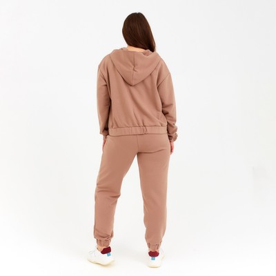 Костюм женский (толстовка, брюки) MINAKU: Casual collection цвет бежевый, размер 48
